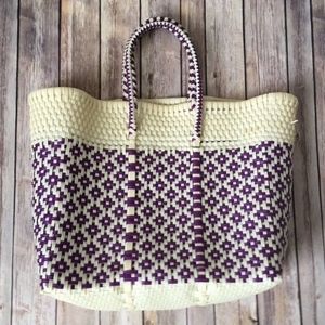 Handmade Woven Tote Purse Bolsa Plastic Beach Tote
